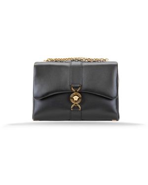 Versace Leder Umhängetasche Magnetverschluss - Grau