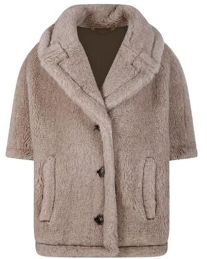 Max Mara Jassen ,Nepbont Nepbont & Shearling Jas - Bruin
