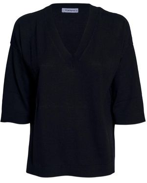 Kangra V-Ausschnitt Strickware - Blau