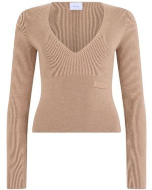 Patou V-Neck Knitwear - Neutro