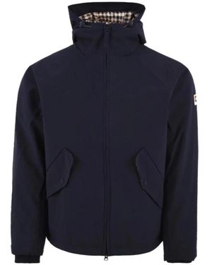 Aquascutum Jassen ,Blauw ,Nylon Shell Sp Hooded Jacket