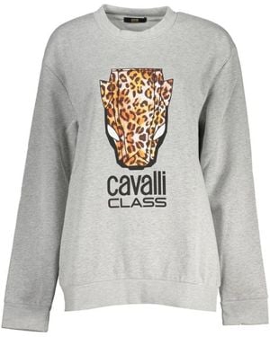 Roberto Cavalli Hoodies & Sweatvesten ,Grijs ,Katoen Sweatshirts