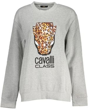 Roberto Cavalli Hoodies & Sweatvesten ,Grijs ,Katoen Sweatshirts