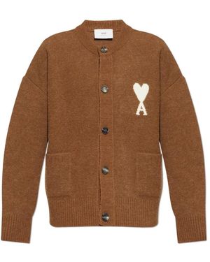 Ami Paris De Coeur Logo Sweater - Braun