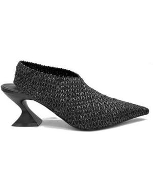 Jeannot Slingback Van Raffia - Zwart