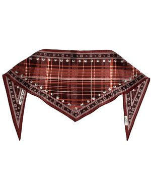Acne Studios Accessoires ,Rood ,Satijn Gevlokt Zijden Bandana - Bruin