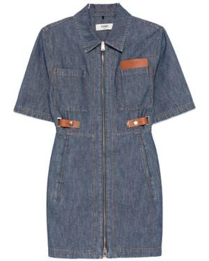 Fendi Shirt Jurken - Blauw