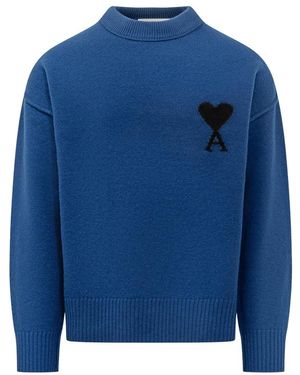 Ami Paris Crewneck Trui - Blauw