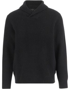 Vince Kaschmir Schalkragen Pullover Schwarz