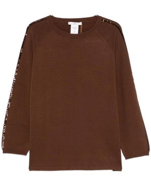 Marina Rinaldi Round-Neck Knitwear - Marron