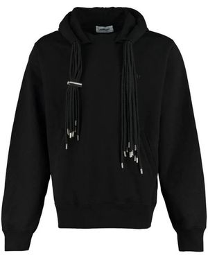 Ambush Hoodies & Sweatvesten ,Zwart ,Katoen Katoenen Sweater Met Ronde Hals En Geribde Boorden En Zoom