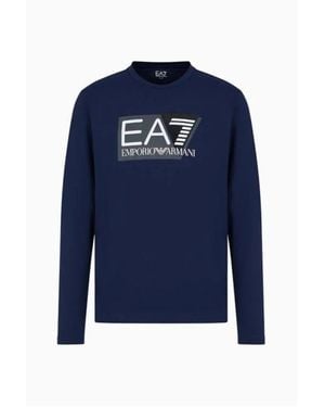 EA7 Long Sleeve T-Shirts - Blue