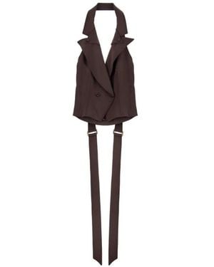 Elisabetta Franchi Waistcoats - Brown