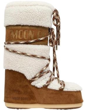 Moon Boot Schoenen ,Bruin ,Wol Icon Shearling Boot