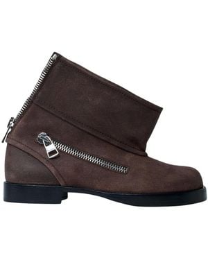 JW Anderson Stilvolle Wildleder Biker Boots - Braun