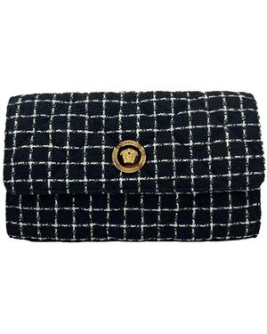 Versace Tassen ,Zwart ,Tweed Medusa Grid Tweed Clutch