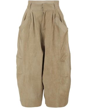 Niccolò Pasqualetti Broeken ,Linnen Oversized Linnenmix Broek - Naturel