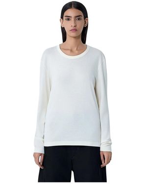 Lemaire Langarm Jersey Strick Top - Weiß