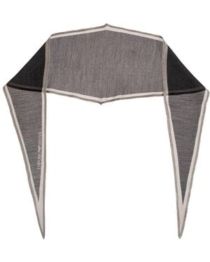 Emporio Armani Asymmetrischer Schal Mit Logo - Grau