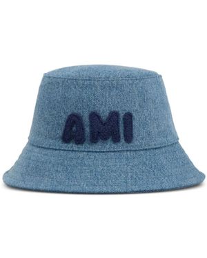 Ami Paris Cappellino a secchiello con patch - Blu