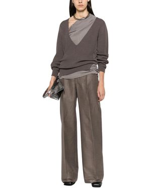 Rick Owens V-Neck Knitwear - Gris