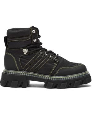 Ganni Lace-Up Boots - Black