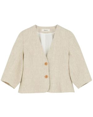 Skall Studio Jassen ,Leer Belleville Blazer - Naturel