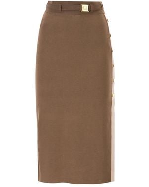 Elisabetta Franchi Midi Skirts - Marrón