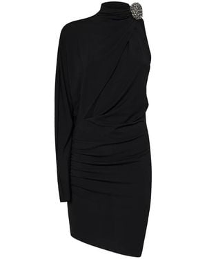 Amen Vestido Negro Con Drapeado De Un Hombro, Mujer, Talla