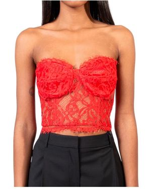 Doris S Sleeveless Tops - Rojo
