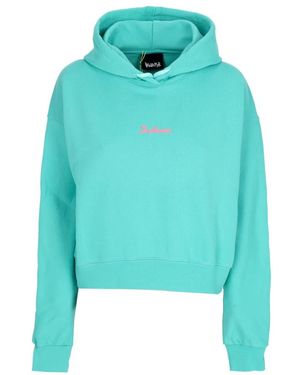 DISCLAIMER Hoodies & Sweatvesten ,Groen ,Katoen Katoenen Hoodie Met Oversize Logo - Blauw