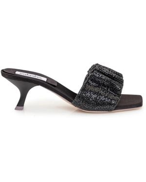 Sebastian Milano Heeled Mules - Black