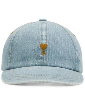 Ami Paris De Coeur Denim Baseball Cap - Blauw