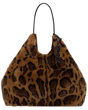 DKNY Paula Große Kunstpelz-Tasche - Braun