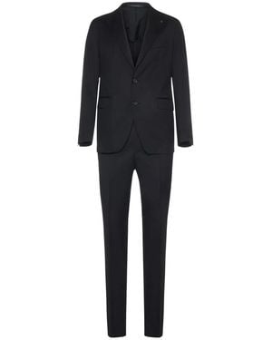 Tagliatore Single Breasted Suits - Black