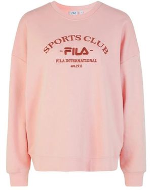 Fila Hoodies & Sweatvesten ,Roze ,Katoen Borod Losvallend Sweatshirt