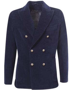Circolo 1901 Jassen ,Blauw ,Katoen Blauw Peak Revers Jas, Italiaans Gemaakt