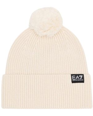 EA7 Mütze Mit Bommel - Natur