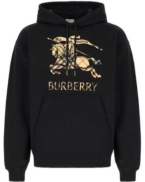 Burberry Katoenen Hoodie Met Ekd - Zwart