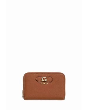 Guess Accessoires ,Bruin ,Leer Suzy Slg Zip-Around Portemonnee