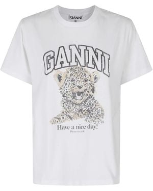 Ganni Tops ,Veelkleurig ,T-Shirts - Wit