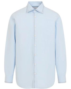 Prada Katoenen Overhemd Met Lange Mouwen - Blauw