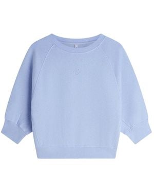 Summum Hoodies & Sweatvesten ,Blauw ,Katoen Jersey Fade-Out Sweat