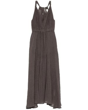 120% Lino Midi Dresses - Brown
