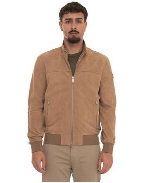 Peuterey Jassen ,Leer Sands Suede Harrington Jacket - Bruin