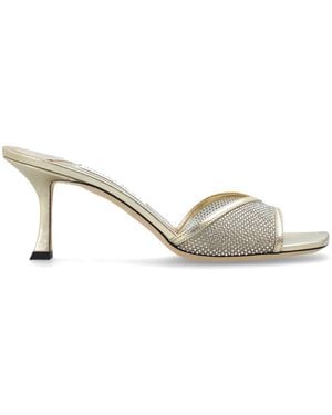 Jimmy Choo Skye 70 Heeled Mules - Mettallic