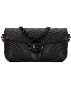Gucci Tassen ,Zwart ,Leer Gg Marmont Schoudertas