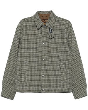 Woolrich Jassen ,Bruin ,Wol Wool Check Keating Shirt Jacket - Groen