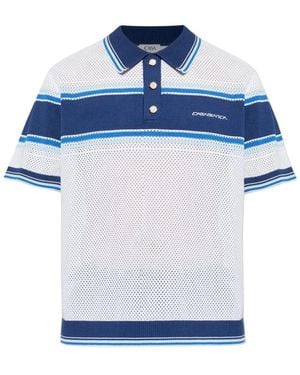 CASABLANCA Tops ,Veelkleurig ,Gestreepte Gebreide Poloshirt - Blauw