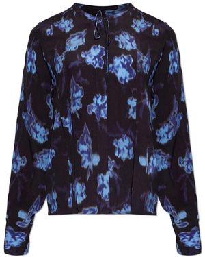 Rag & Bone Overhemden ,Blauw ,Blouse Met Strik